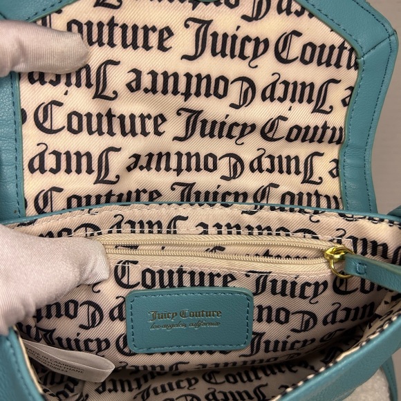 Juicy Couture Turquoise blue Crossbody Bag with Gold Heart Chain - Picture 7 of 7